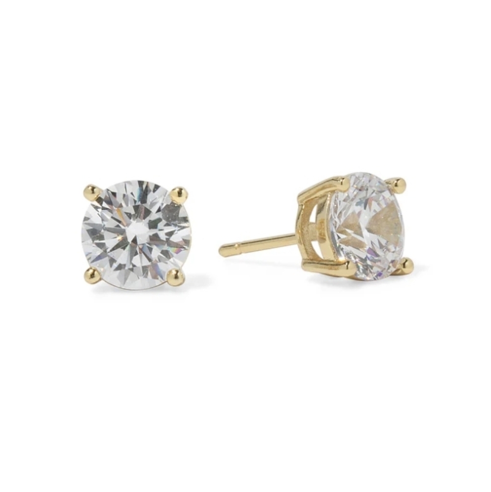 Luciana Rose Couture Sparkling 2 Ct Gold Stud Earrings
